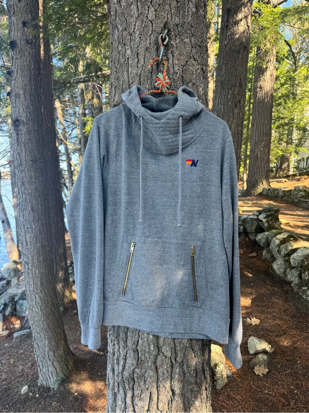 Aviator Nation Gray Ninja Hoodie L